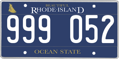 RI license plate 999052