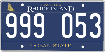 RI license plate 999053