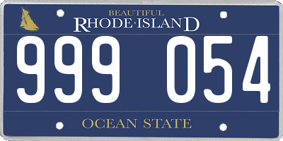 RI license plate 999054