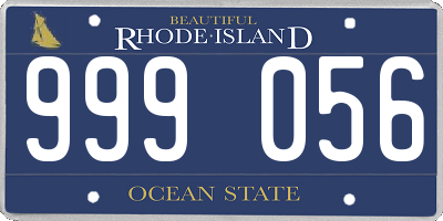 RI license plate 999056