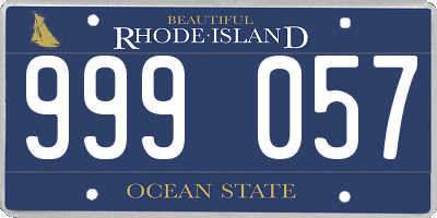 RI license plate 999057