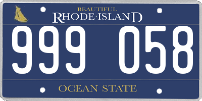 RI license plate 999058