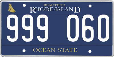 RI license plate 999060