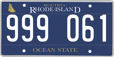 RI license plate 999061