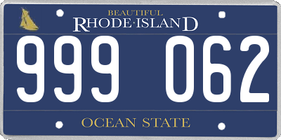 RI license plate 999062