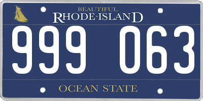 RI license plate 999063