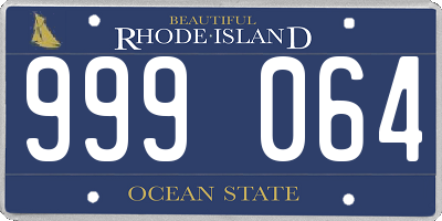 RI license plate 999064