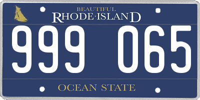 RI license plate 999065