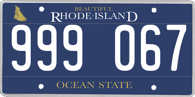 RI license plate 999067