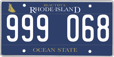 RI license plate 999068