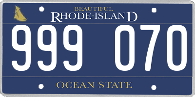 RI license plate 999070