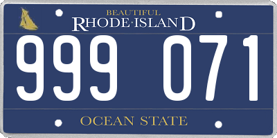 RI license plate 999071