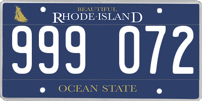 RI license plate 999072