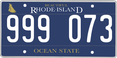 RI license plate 999073