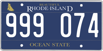 RI license plate 999074