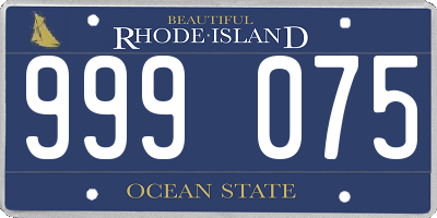 RI license plate 999075