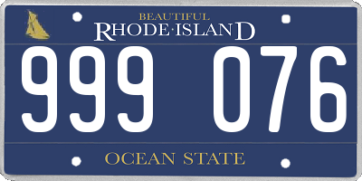 RI license plate 999076