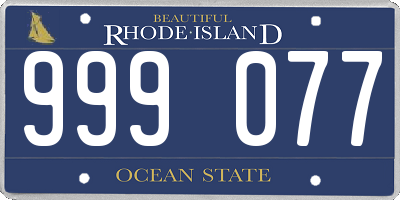 RI license plate 999077