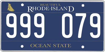 RI license plate 999079