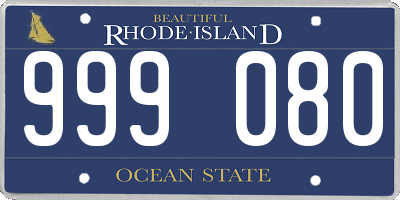 RI license plate 999080