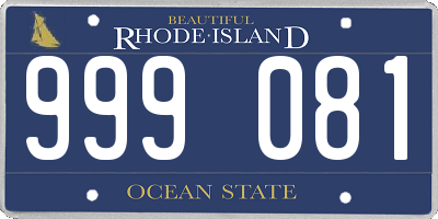 RI license plate 999081