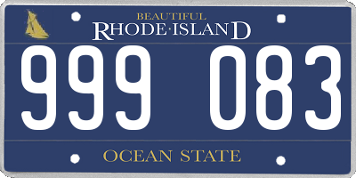 RI license plate 999083