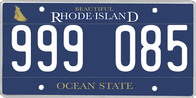 RI license plate 999085