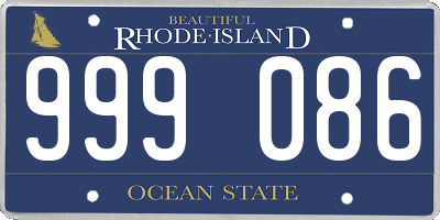 RI license plate 999086