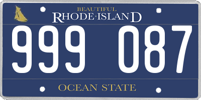 RI license plate 999087