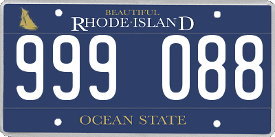 RI license plate 999088