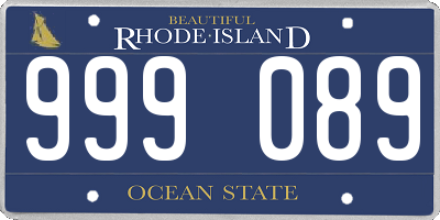 RI license plate 999089