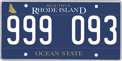 RI license plate 999093