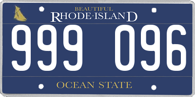 RI license plate 999096