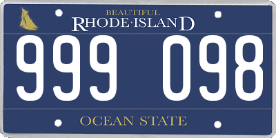 RI license plate 999098