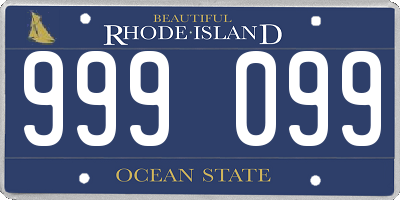 RI license plate 999099