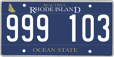 RI license plate 999103