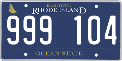 RI license plate 999104