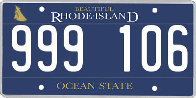 RI license plate 999106