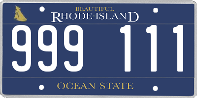 RI license plate 999111