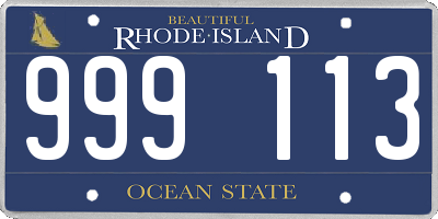 RI license plate 999113