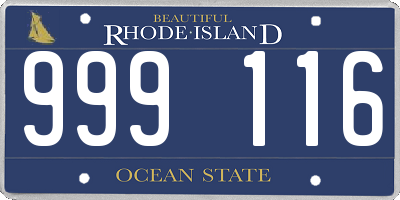 RI license plate 999116