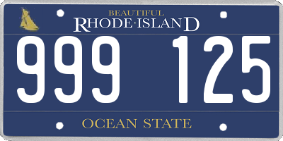 RI license plate 999125