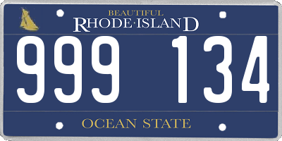 RI license plate 999134