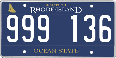 RI license plate 999136