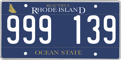 RI license plate 999139