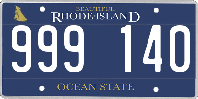 RI license plate 999140