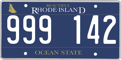 RI license plate 999142