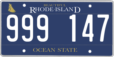 RI license plate 999147