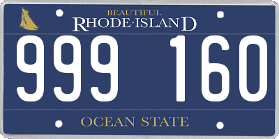 RI license plate 999160