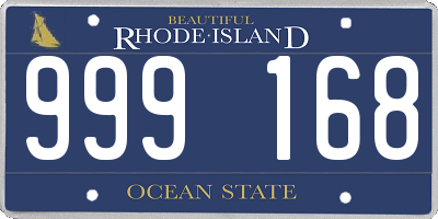 RI license plate 999168